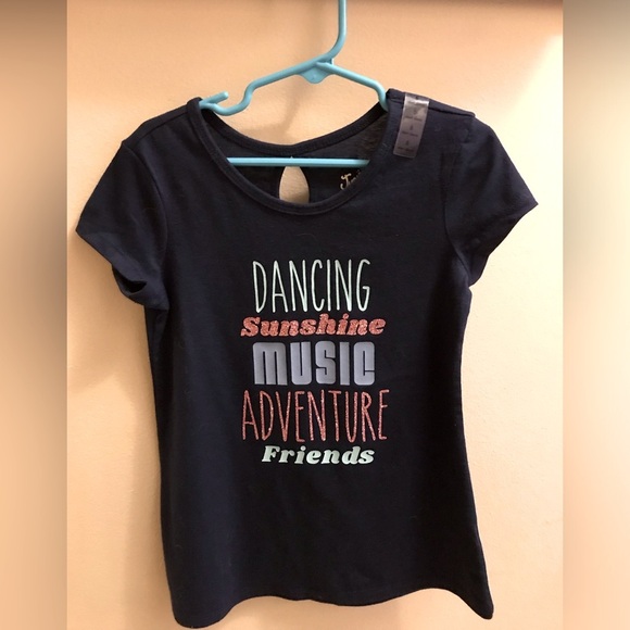 Justice girl’s blue t-shirt size 6. - Picture 1 of 4